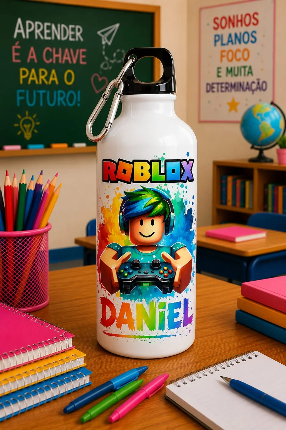 Garrafa personalizada do conjunto escolar
